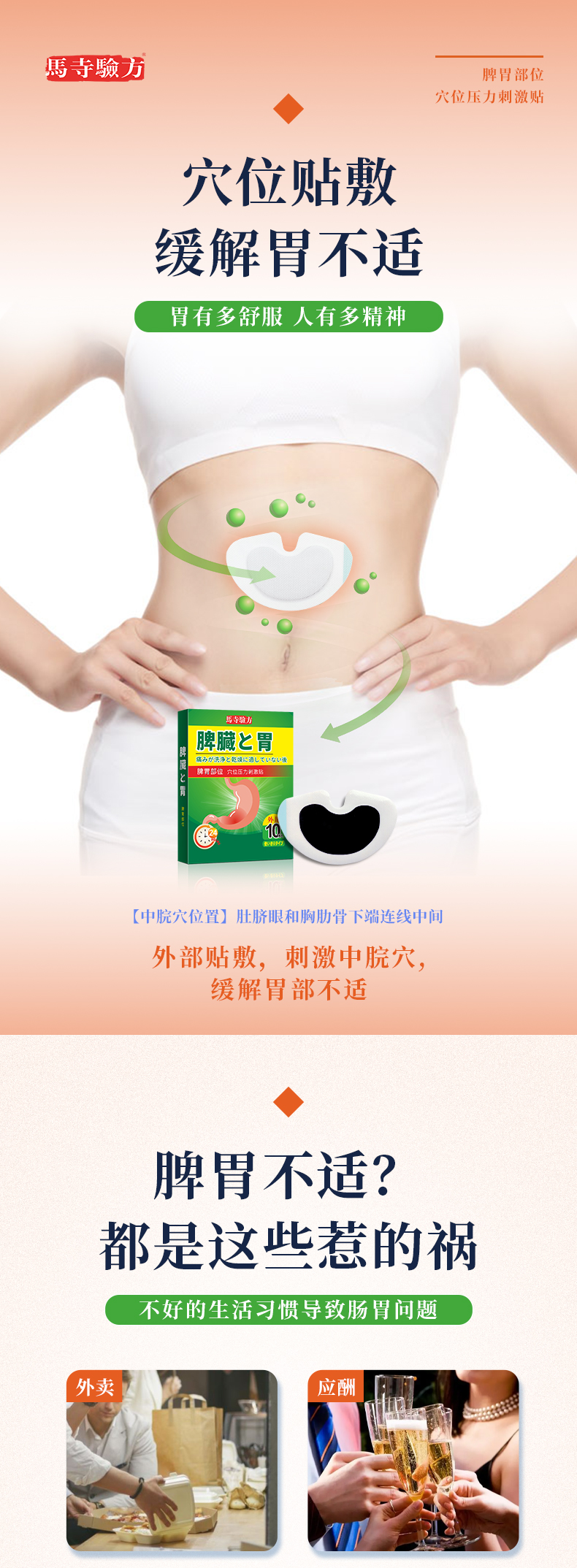 脾胃貼的正確貼法圖片，脾胃貼貼在哪個位置，兒童脾胃貼位置圖