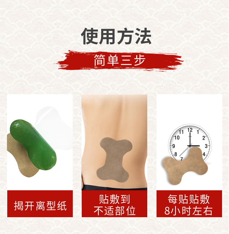艾草腰椎貼怎么貼，使用說明，艾腰貼的位置圖
